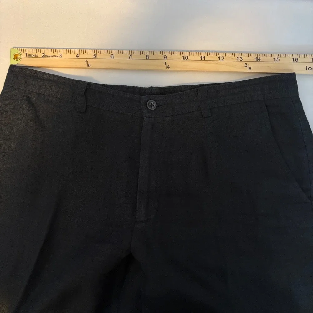 Banana Republic Womens 100% Linen Wide‎ Leg Trousers Black Size 8 723210-00-1